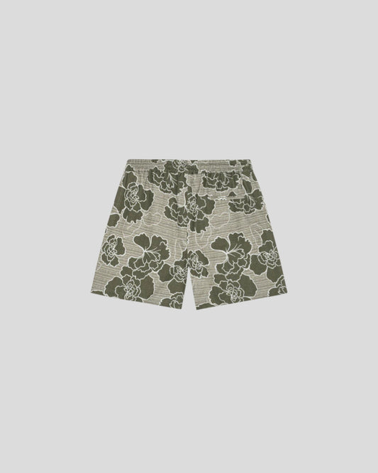 Les Deux || Charlie Poppy AOP Shorts - Olive Night Les Deux