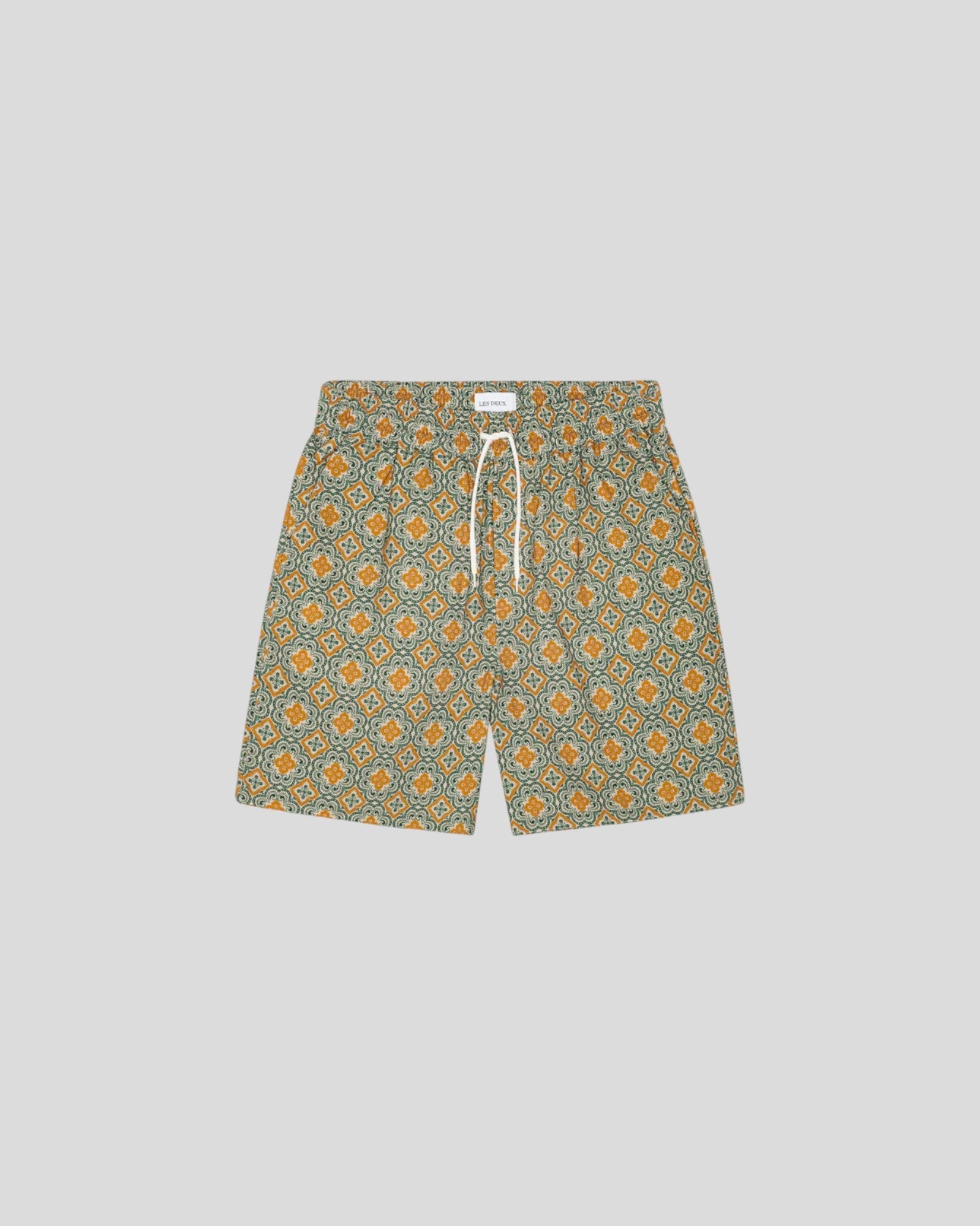 Les Deux || Harry Arabesque AOP Shorts - Sea Moss Green Les Deux