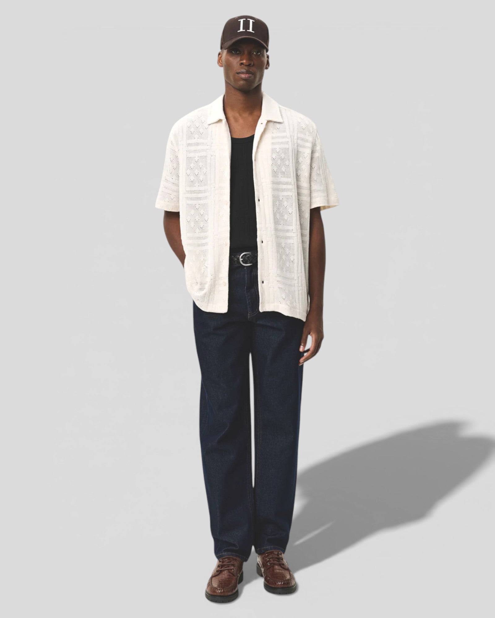 Les Deux || Hector Pointelle SS Shirt - Eggnog White Les Deux