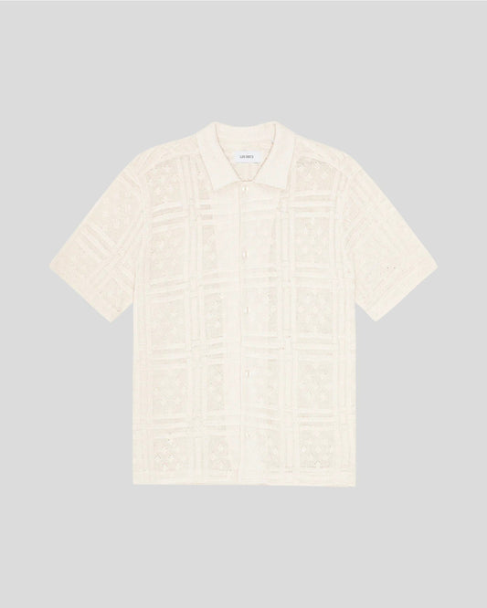 Les Deux || Hector Pointelle SS Shirt - Eggnog White Les Deux