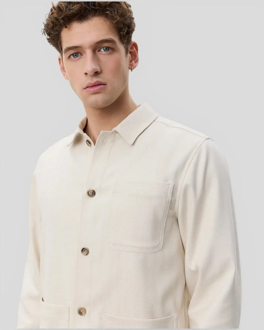 Les Deux || Herringbone Overshirt - Ivory Les Deux