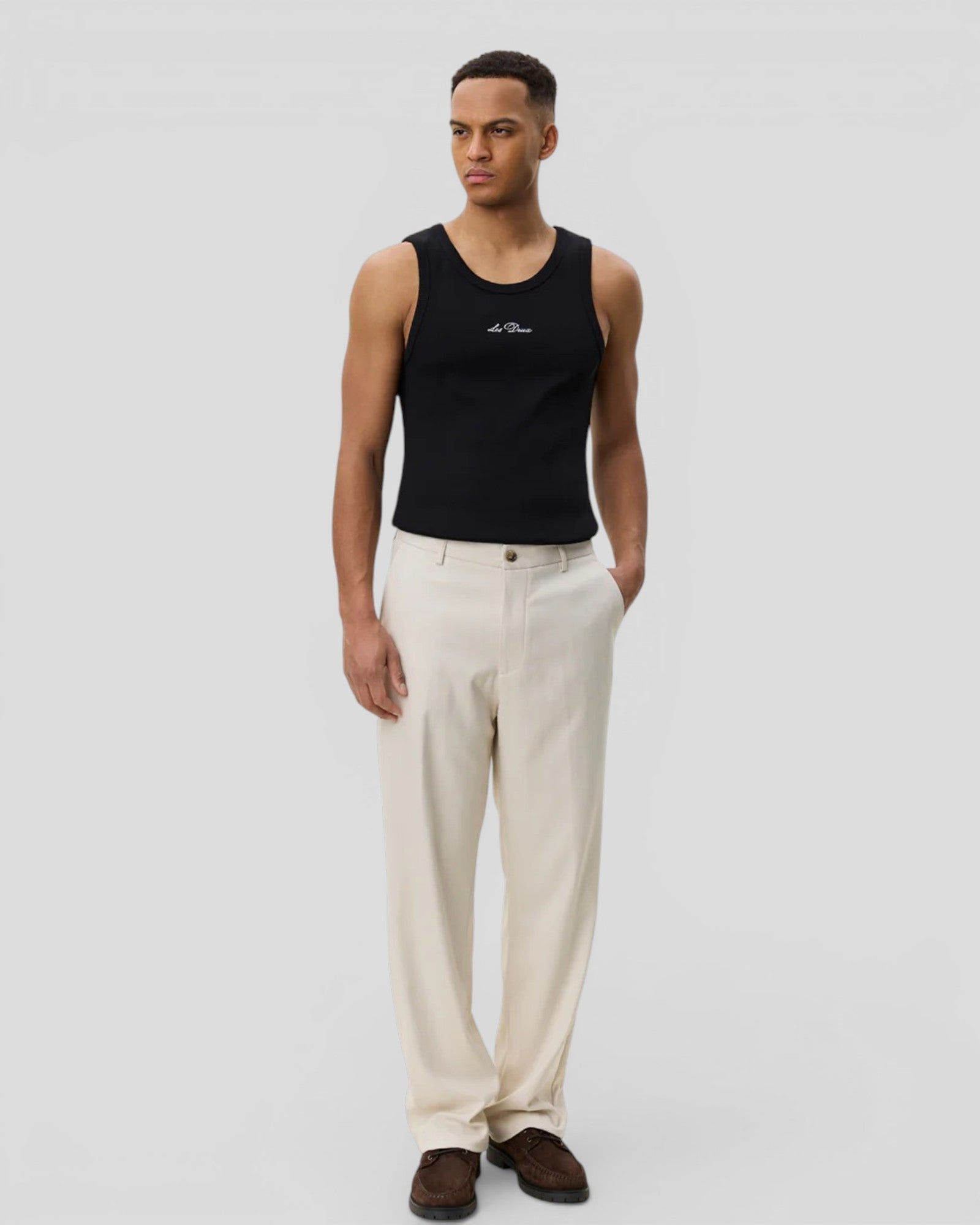 Les Deux || Herringbone Suit Pants - Ivory Les Deux