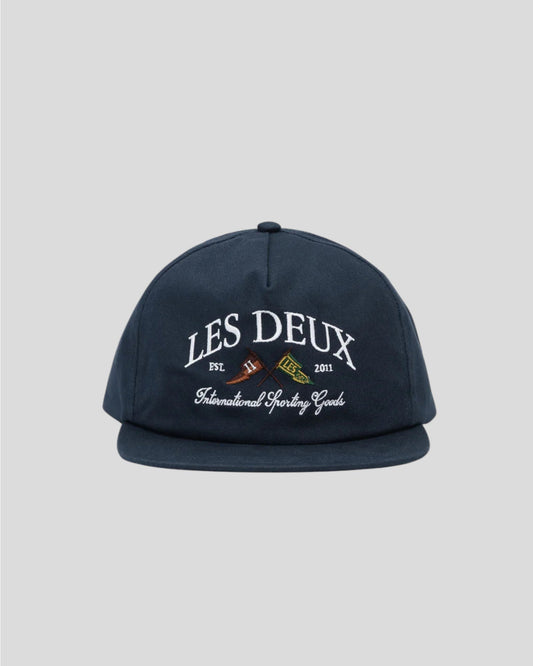 Les Deux || Ivy League Organic Letterman Cap - Dark Navy Les Deux
