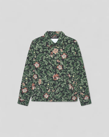 Les Deux || Jaiden Flower Jacquard Overshirt - Black Les Deux