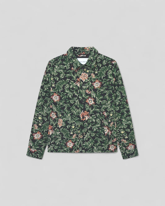 Les Deux || Jaiden Flower Jacquard Overshirt - Black Les Deux
