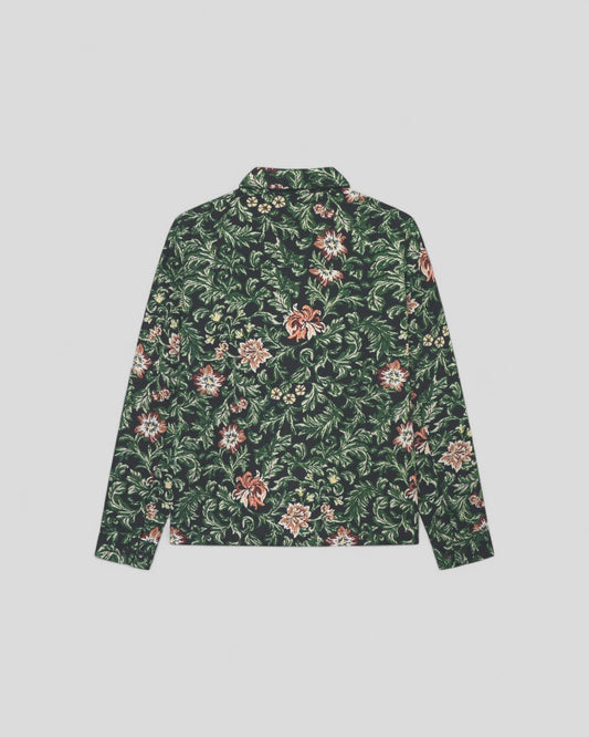 Les Deux || Jaiden Flower Jacquard Overshirt - Black Les Deux