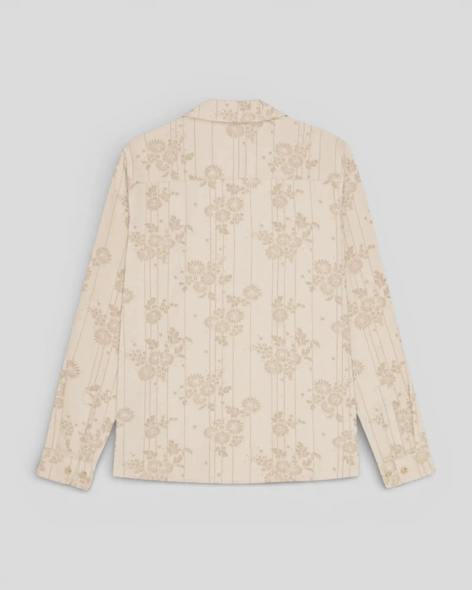 Les Deux || Jasper Flower Jacquard Shirt - Oyster Gray White Les Deux