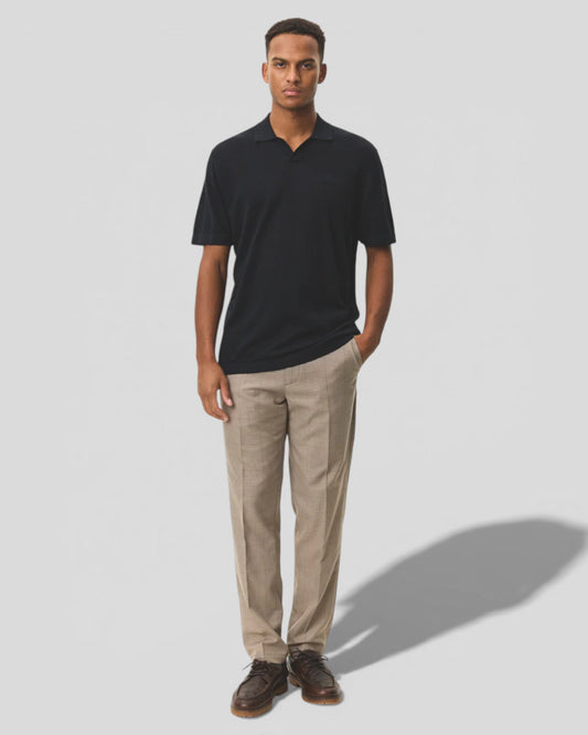 Les Deux || Emmanuel Knit Polo - Black Les Deux