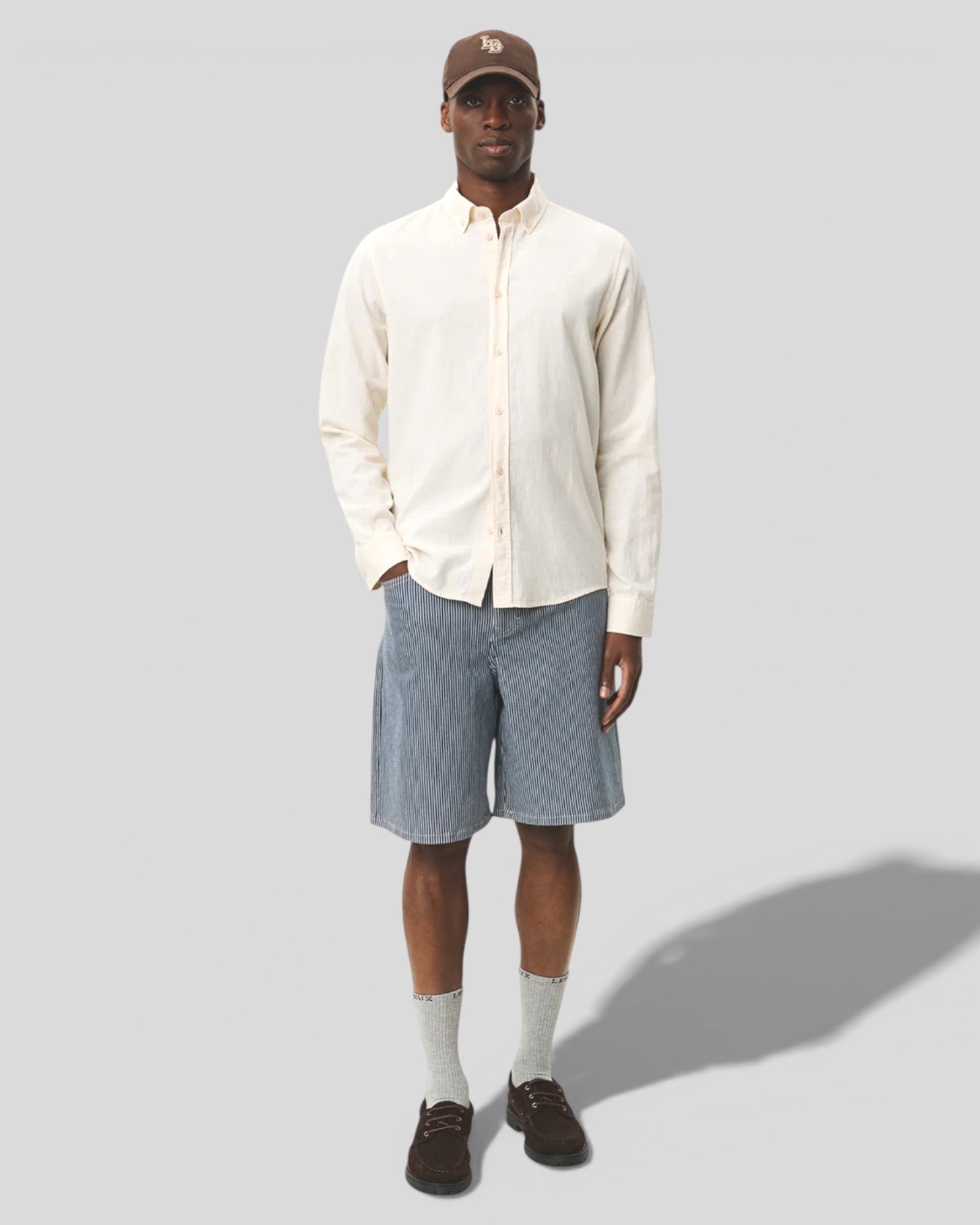 Les Deux || Konrad Cotton Linen Shirt - Eggnog White Les Deux