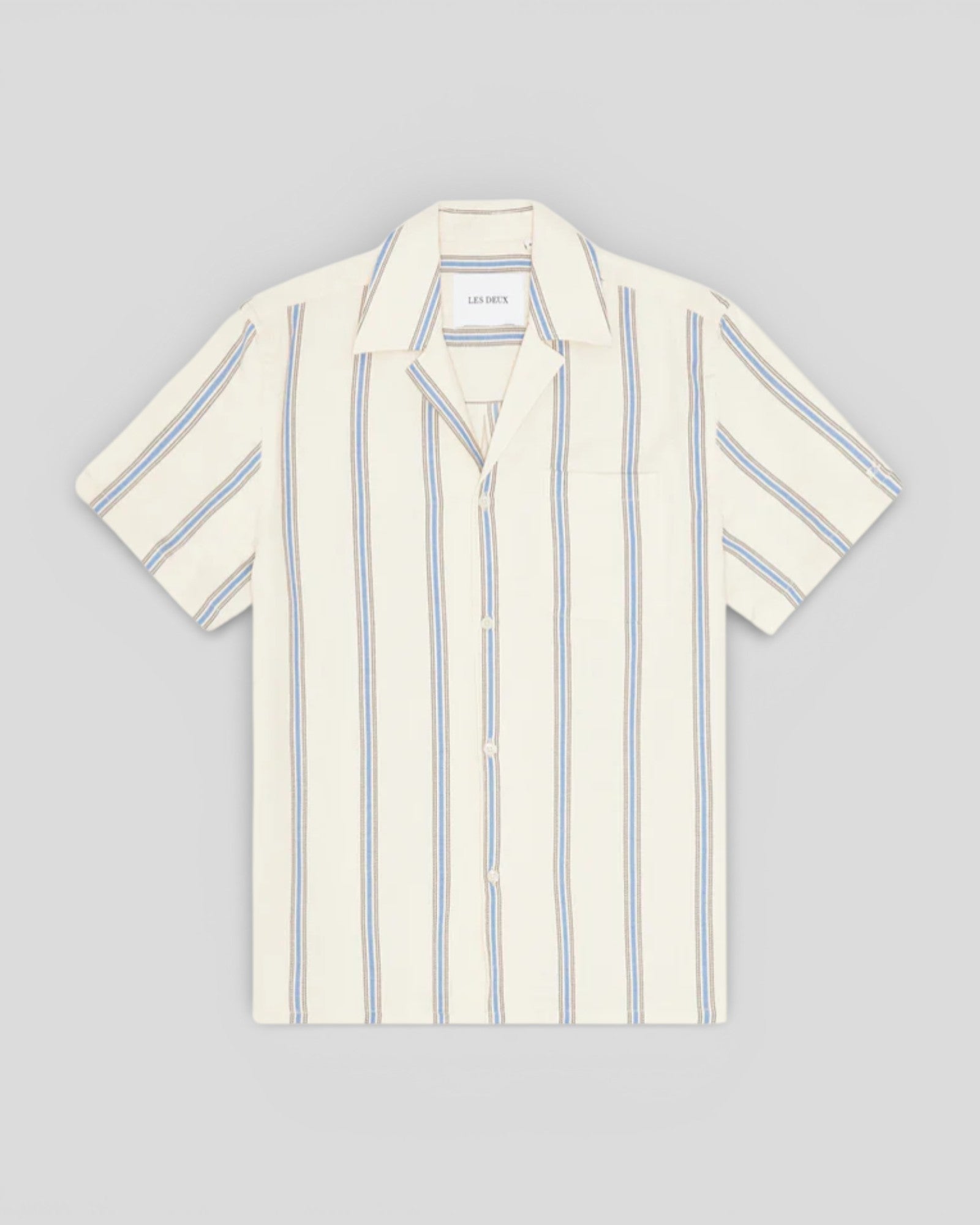 Les Deux || Lawson Stripe SS Shirt - Eggnog White Les Deux