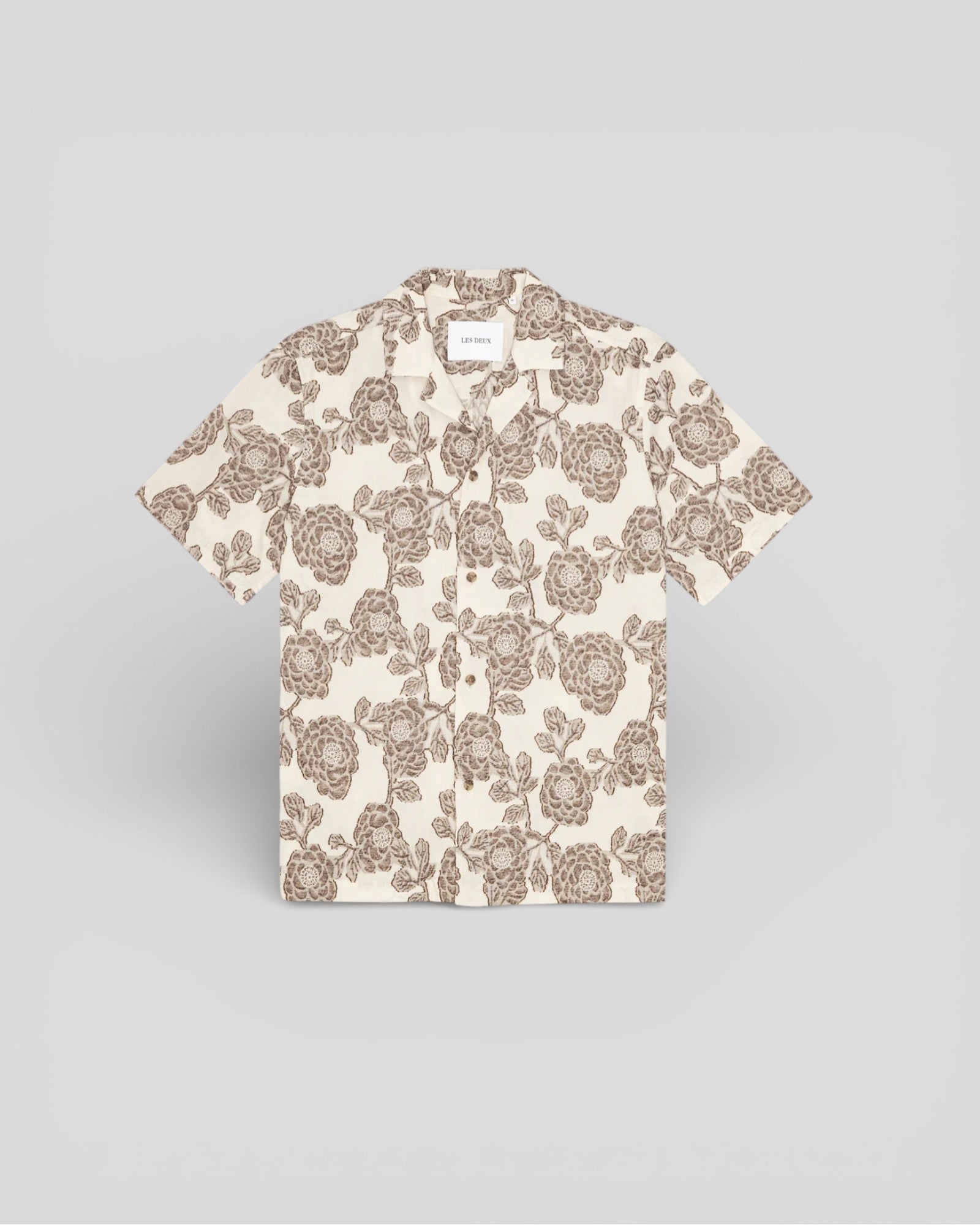 Les Deux || Lesley Flower Jacquard SS Shirt - Ivory Les Deux