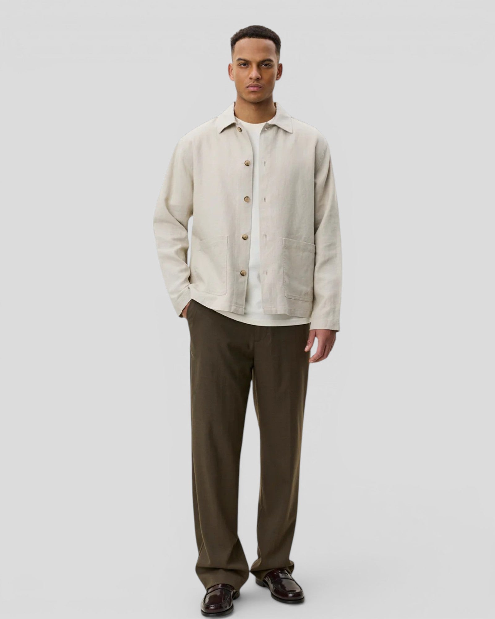 Les Deux || Linen Overshirt - Light Sand Les Deux
