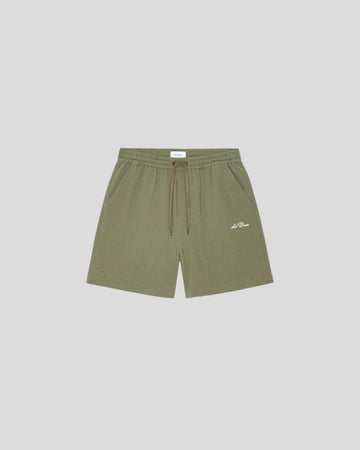Les Deux || Stan Seersucker Swim Shorts - Lichen Green Les Deux