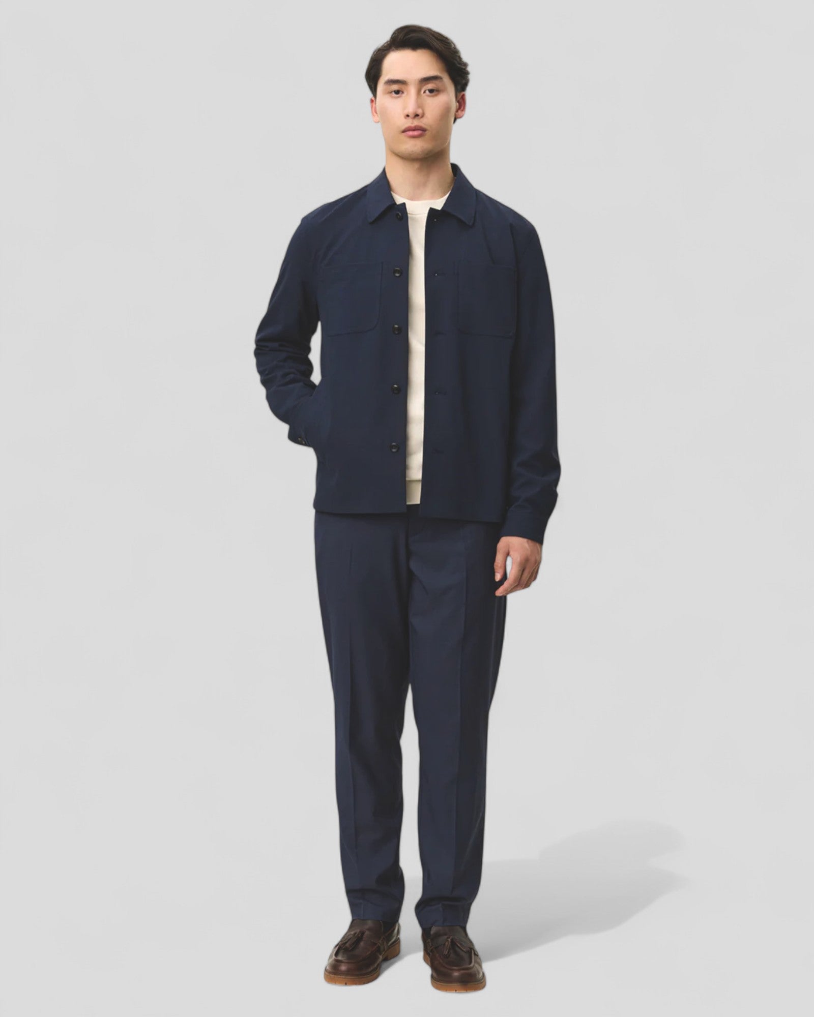 Les Deux || Marseille Textured Jacket - Dark Navy Les Deux