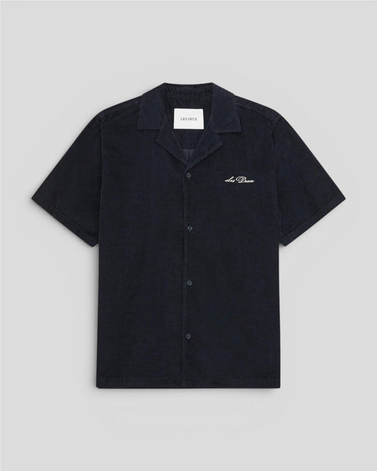 Les Deux || Signature Mini Cord SS Shirt - Dark Blue Night Les Deux