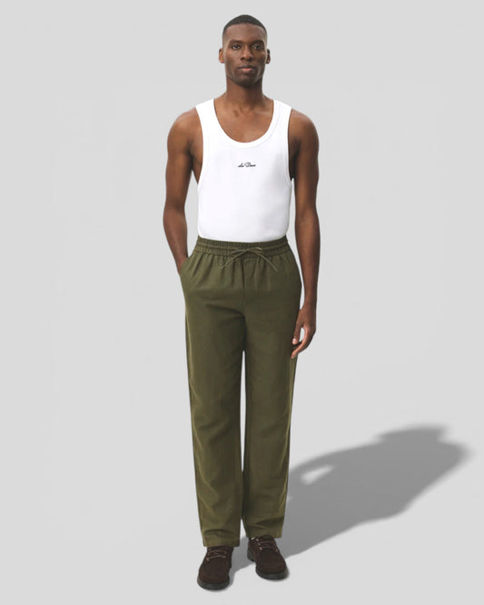Les Deux || Patrick Linen Pants - Olive Night Les Deux