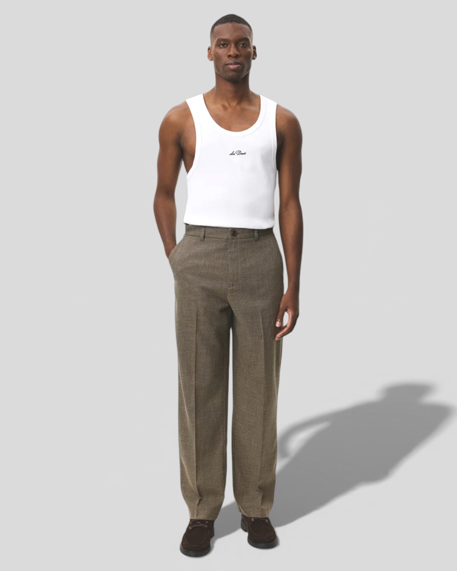 Les Deux || Randall Melange Suit Pants - Teak Brown Les Deux