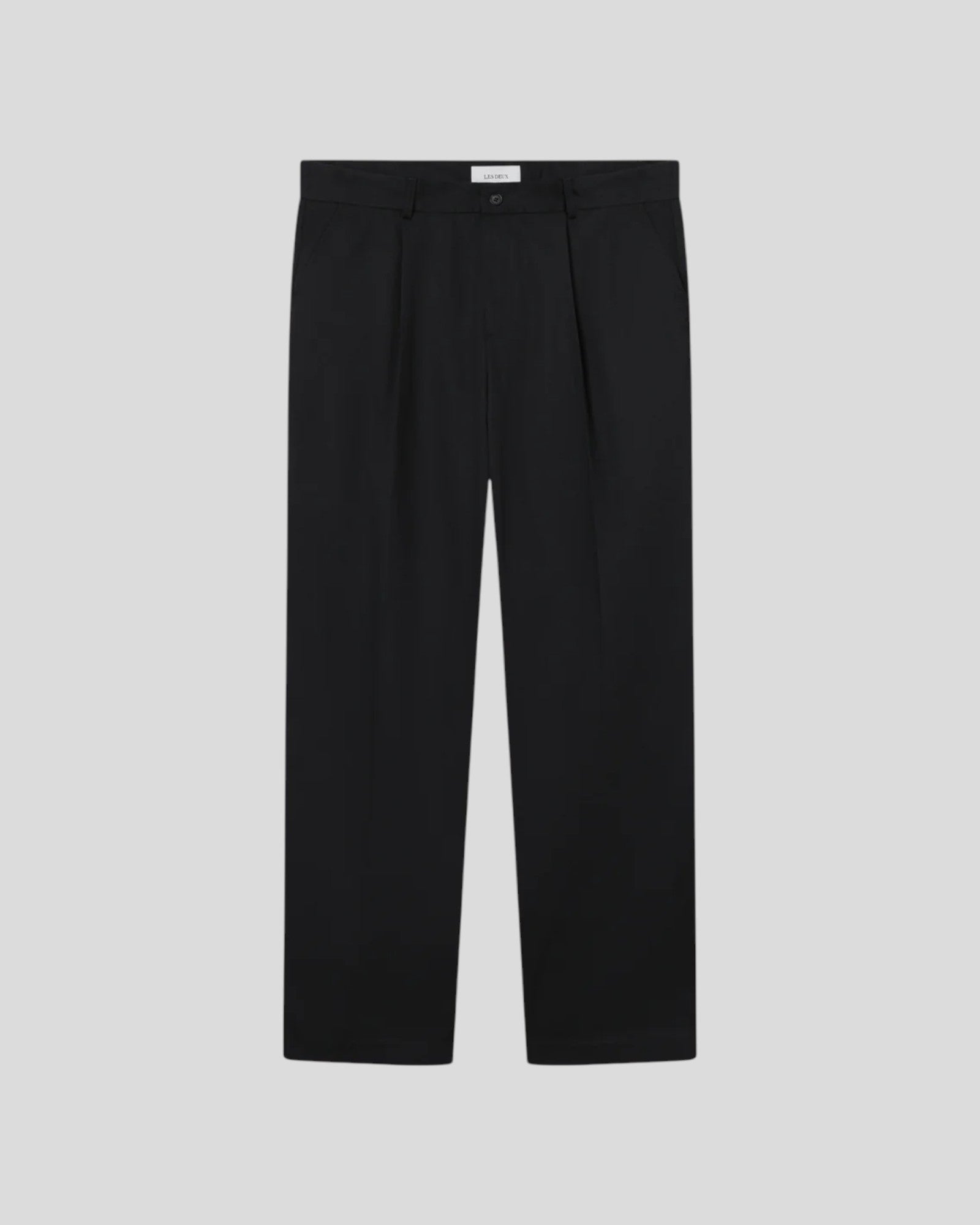 Les Deux || Reece Pleated Heavy Twill Pants - Black Les Deux