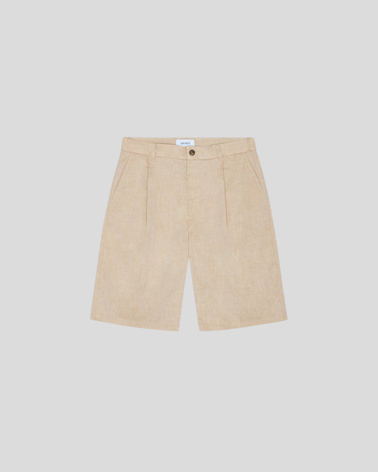 Les Deux || Reece Pleated Slub Short - Light Sand Les Deux