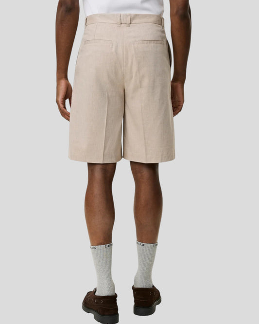 Les Deux || Reece Pleated Slub Short - Light Sand Les Deux