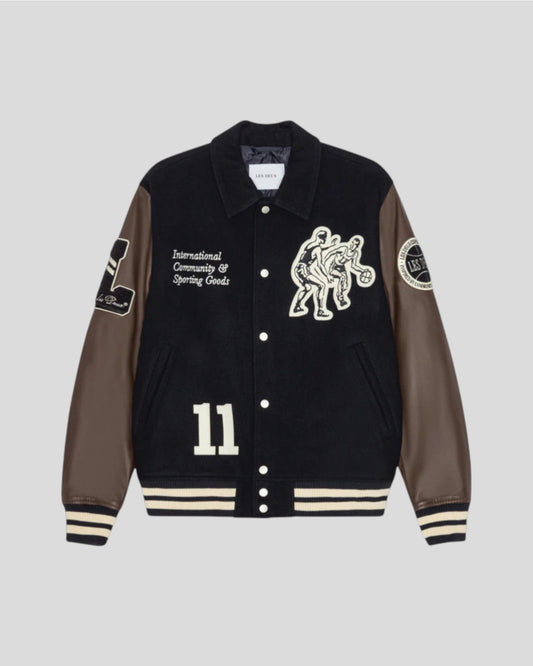 Les Deux || Basket Varsity Wool Jacket - Dark Navy Les Deux