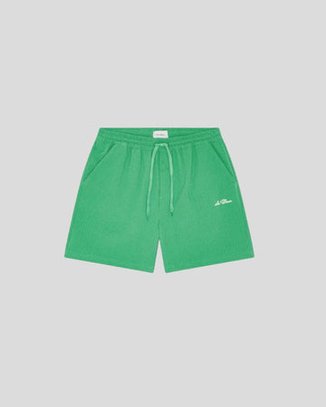 Les Deux || Seersucker Swim Shorts - Green Spruce Les Deux