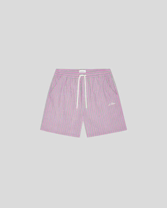 Les Deux || Stan Stripe Seersucker Swim Short - Crocus Pink Les Deux