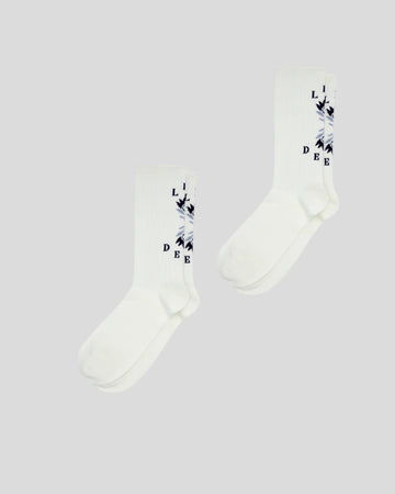 Les Deux || Logo Flower Socks 2- Pack - White Les Deux