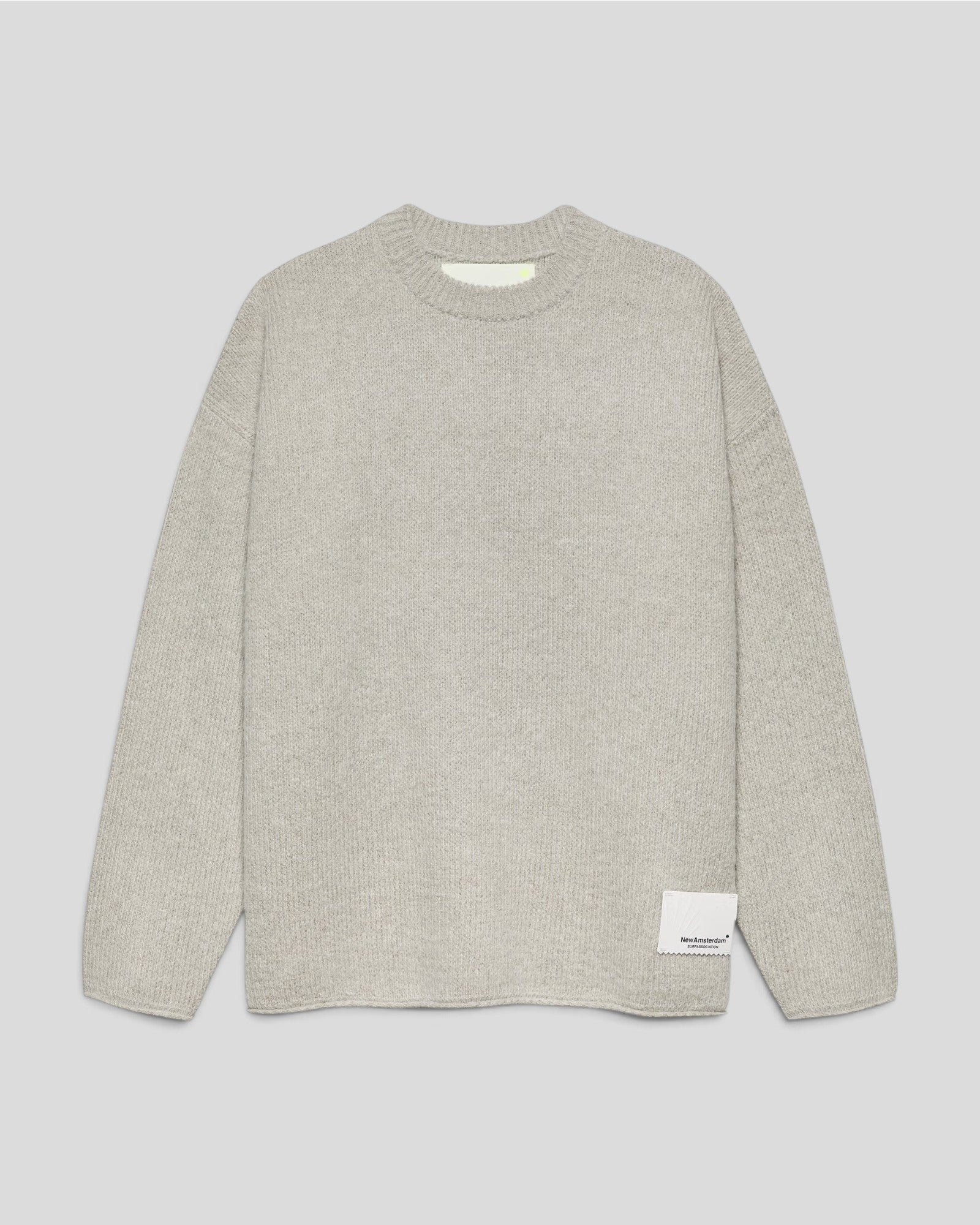 New Amsterdam || Knitted Stamp Crewneck Grey Melange - M' New Amsterdam Surf Association