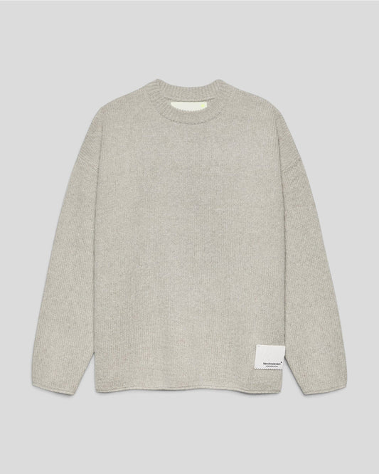 New Amsterdam || Knitted Stamp Crewneck Grey Melange - M' New Amsterdam Surf Association