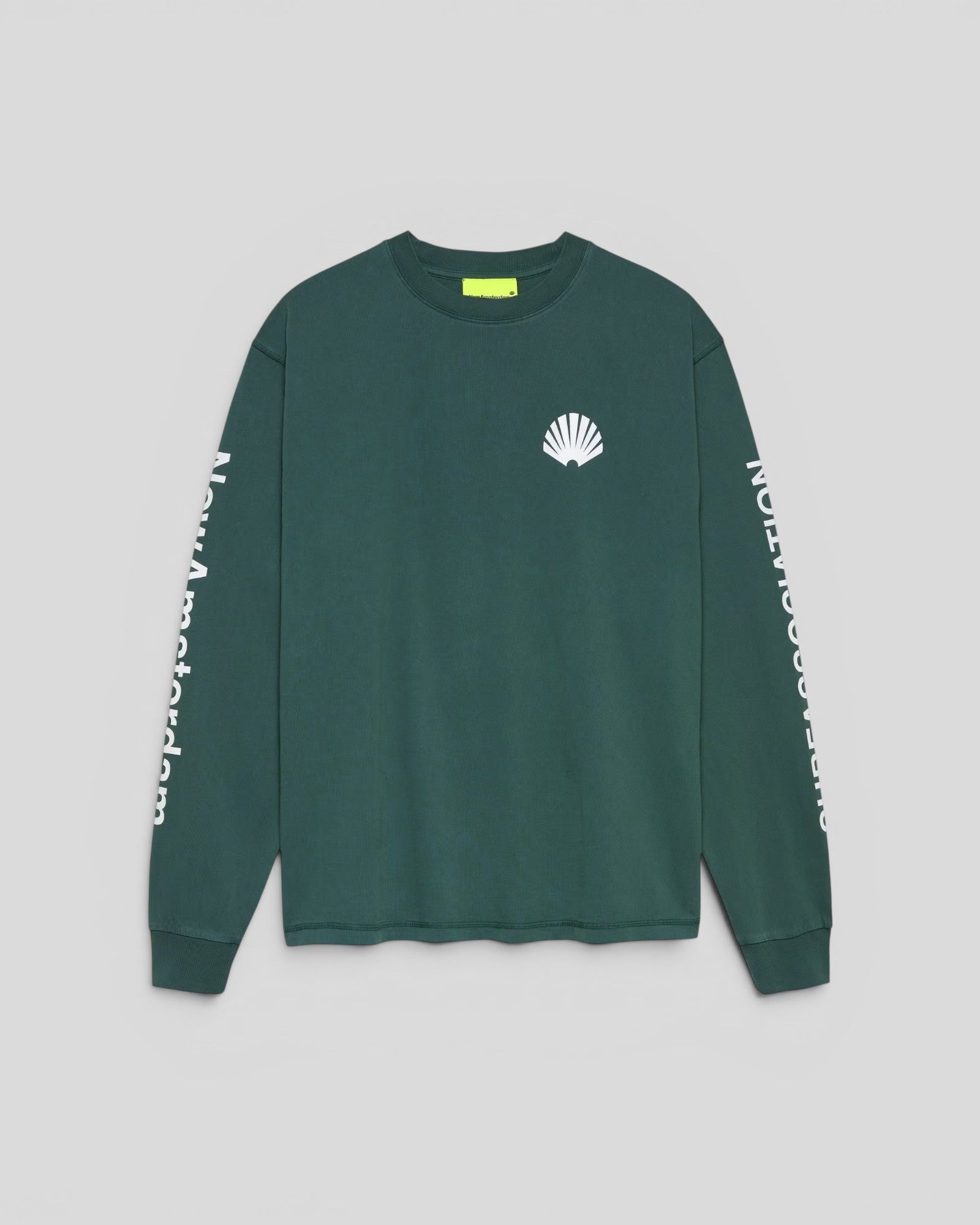 New Amsterdam || Logo Longsleeve - Bottle Green / White - M' New Amsterdam Surf Association