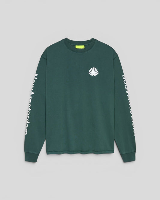 New Amsterdam || Logo Longsleeve - Bottle Green / White - M' New Amsterdam Surf Association