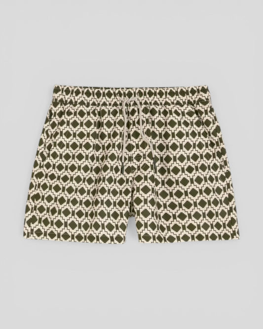 Oas || Pine Mitu Swim Shorts - Green / Beige OAS Compagny