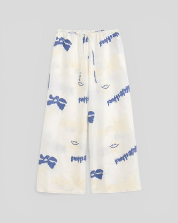 Oas || Romantique Luma Trousers - Ecru / Blue OAS Compagny