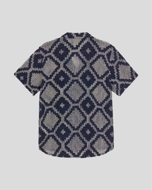 Oas || Trastevere Cuba Crochet Shirt - Navy OAS Compagny