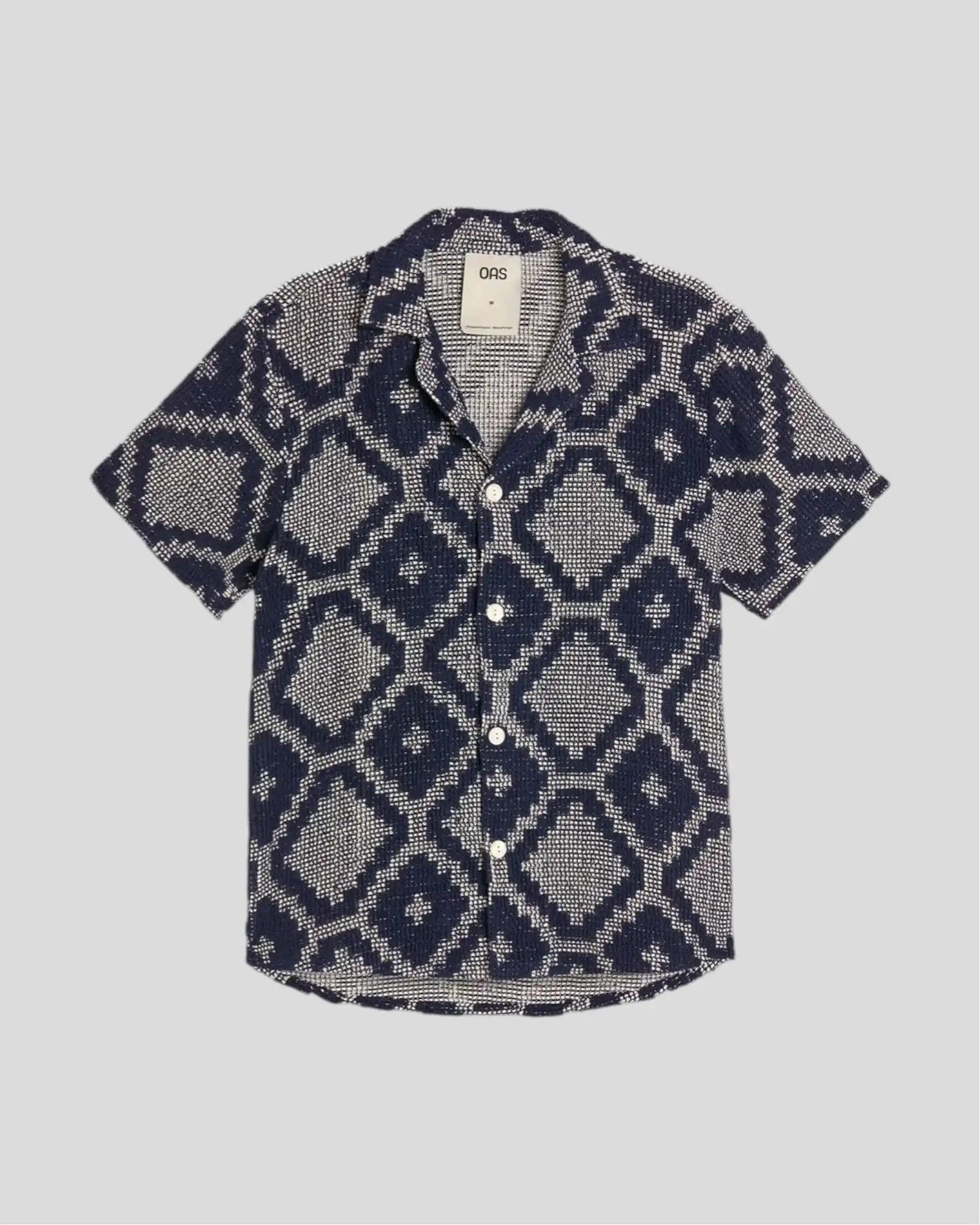 Oas || Trastevere Cuba Crochet Shirt - Navy OAS Compagny