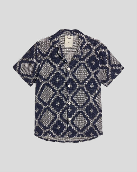 Oas || Trastevere Cuba Crochet Shirt - Navy OAS Compagny