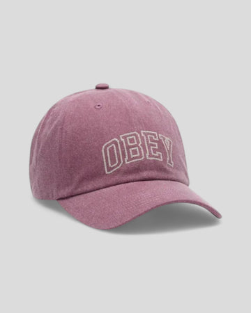 Obey || Cross Stitch Collegiate Cap - Washed Berry Obey