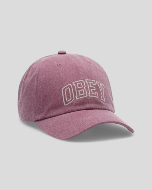 Obey || Cross Stitch Collegiate Cap - Washed Berry Obey