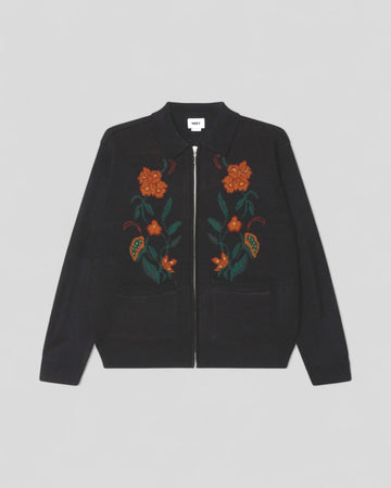 Obey || Floral Zip Cardigan - Black Obey