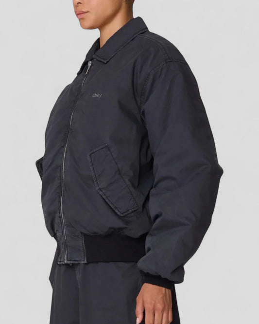 Obey || Florien Bomber - Black Faded Wash Obey