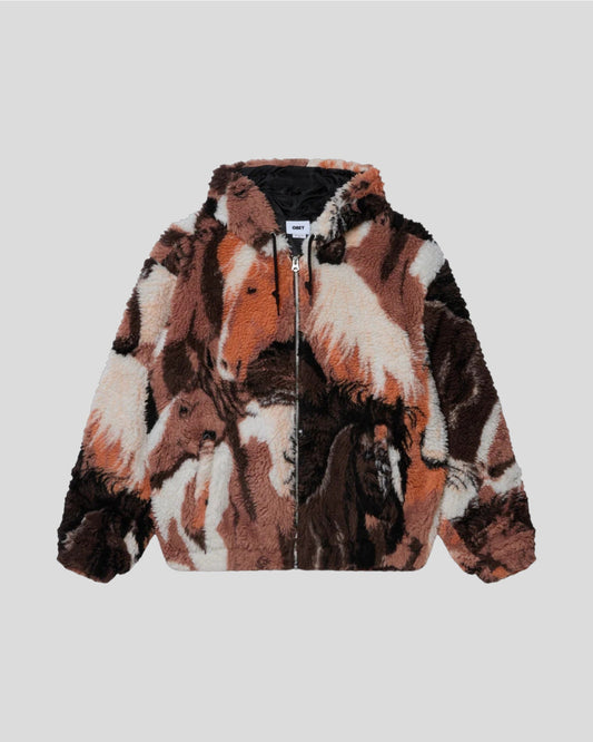Obey || Horses Sherpa Jacket - Brown Multi Obey