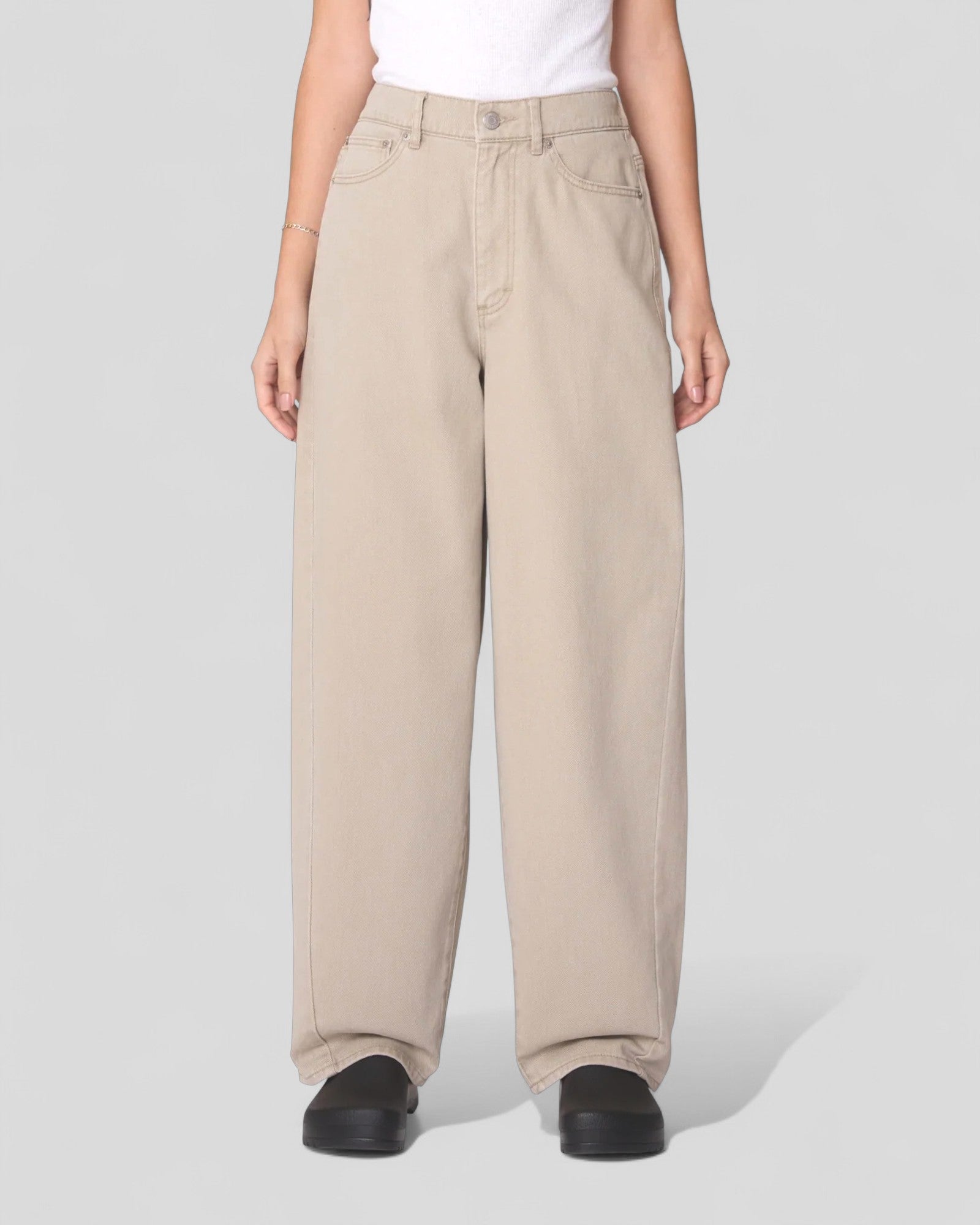 Obey || Leah III Baggy Denim - Milk Tea Faded Wash Obey