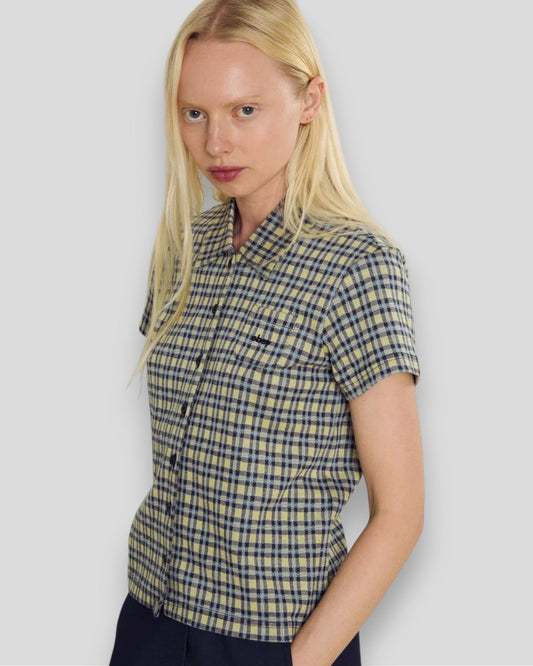 Obey || Lila Micro Check Polo - Yellow Multi