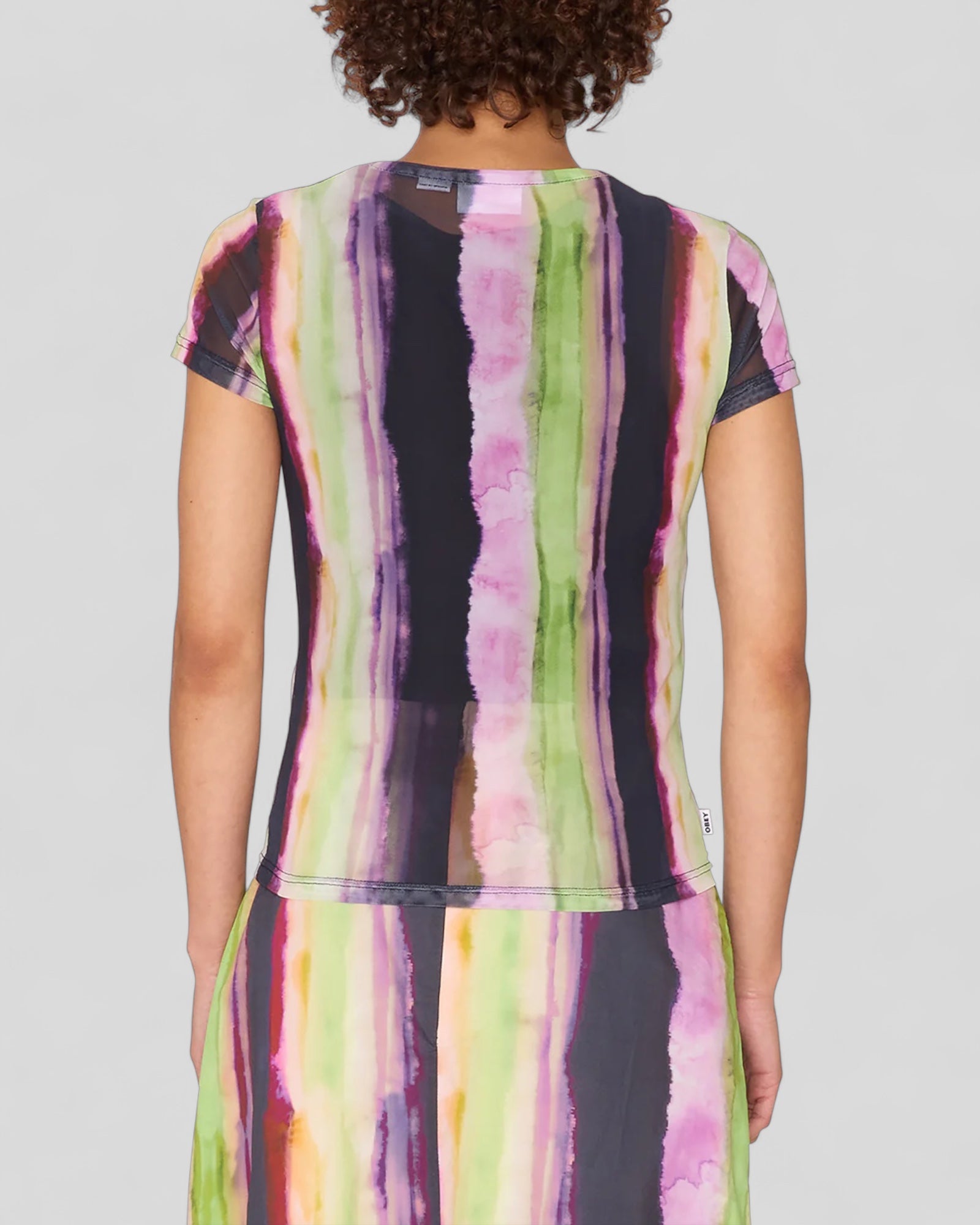 Obey || Midori Mesh SS - Stripe Multi Obey
