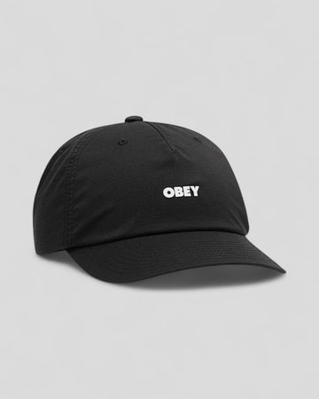 Obey || Miles 5 Panel Strapback - Black - M’ Obey