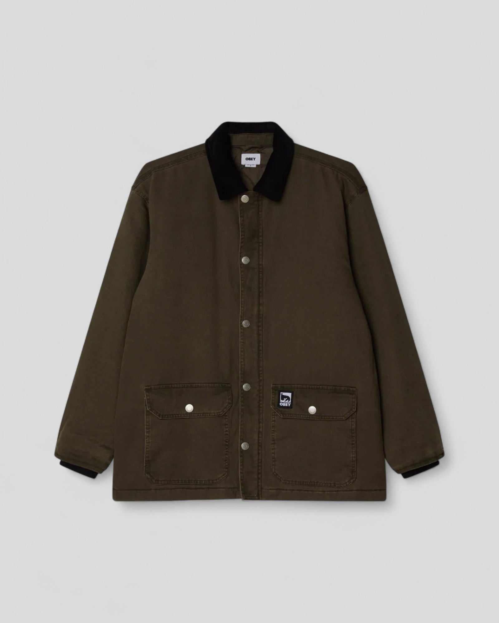 Obey || Norton Barn Coat - Black/ Olive Faded Wash Obey