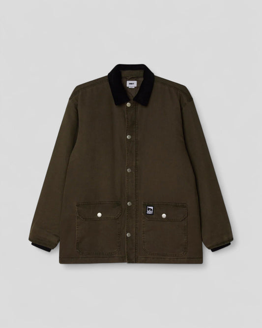 Obey || Norton Barn Coat - Black/ Olive Faded Wash Obey