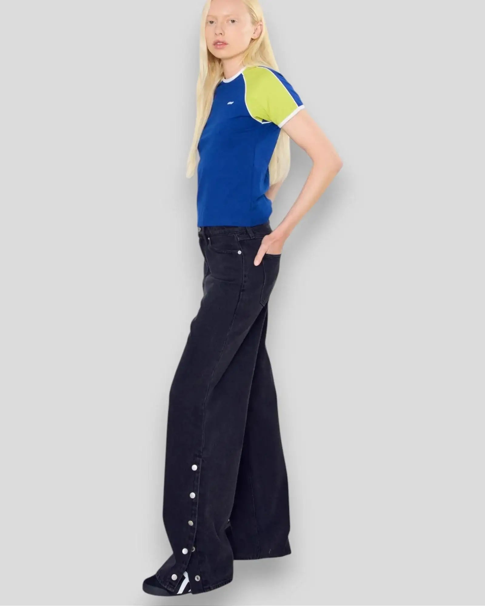 Obey || Penelope Side Snap Pant - Faded Black Obey