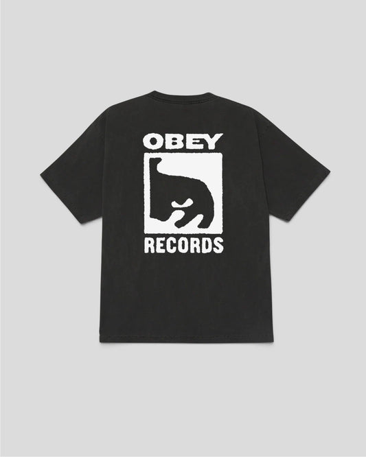 Obey || Record Icon T-Shirt - Pigment Dusty Black - M' Obey